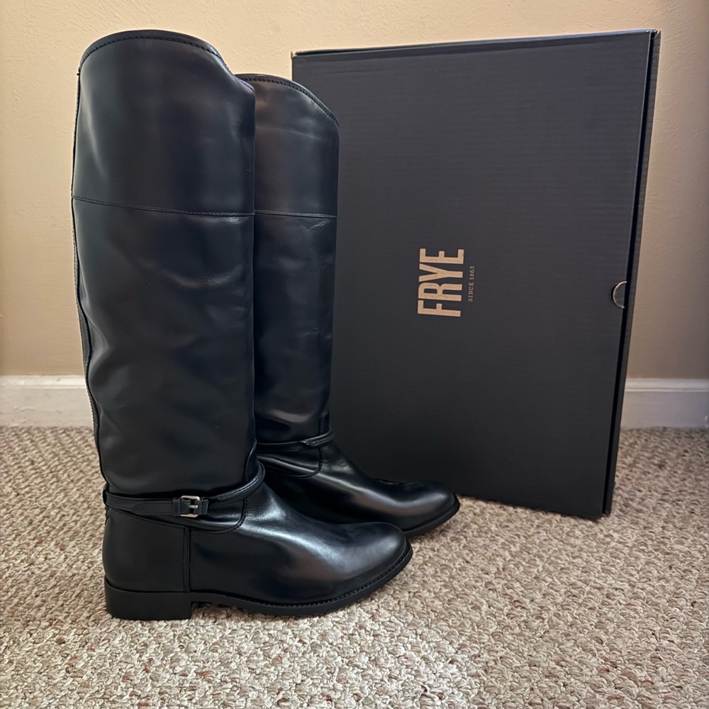 🚨FRYE New Black Leather Tall Boots